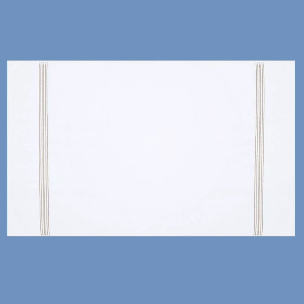 new Nestwell 100% Hygro Cotton 22x34" TUB MAT - WHITE w/ TAN Stripes